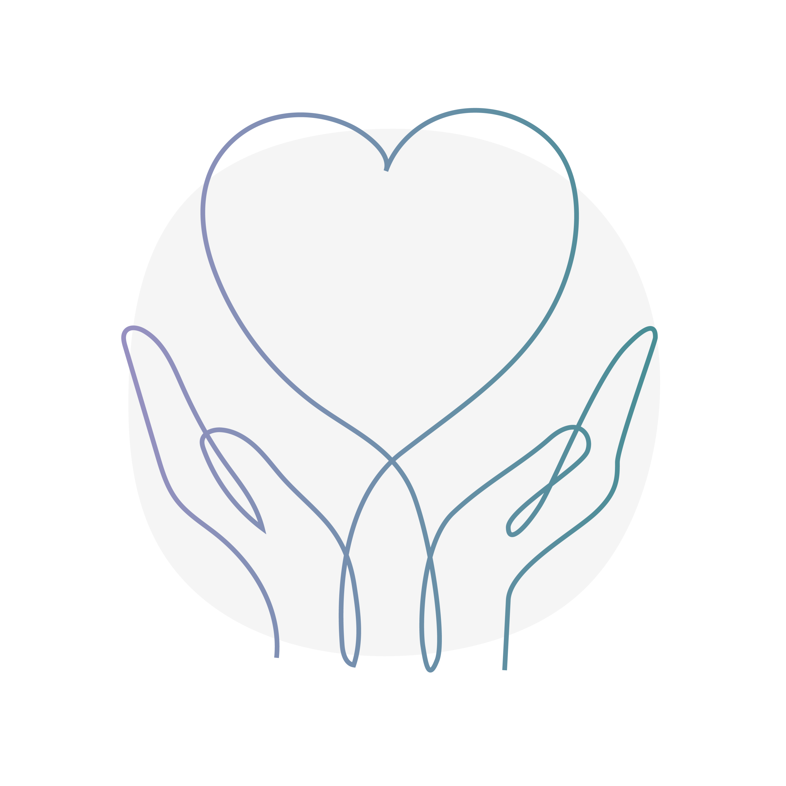 A hand giving a heart to another hand
