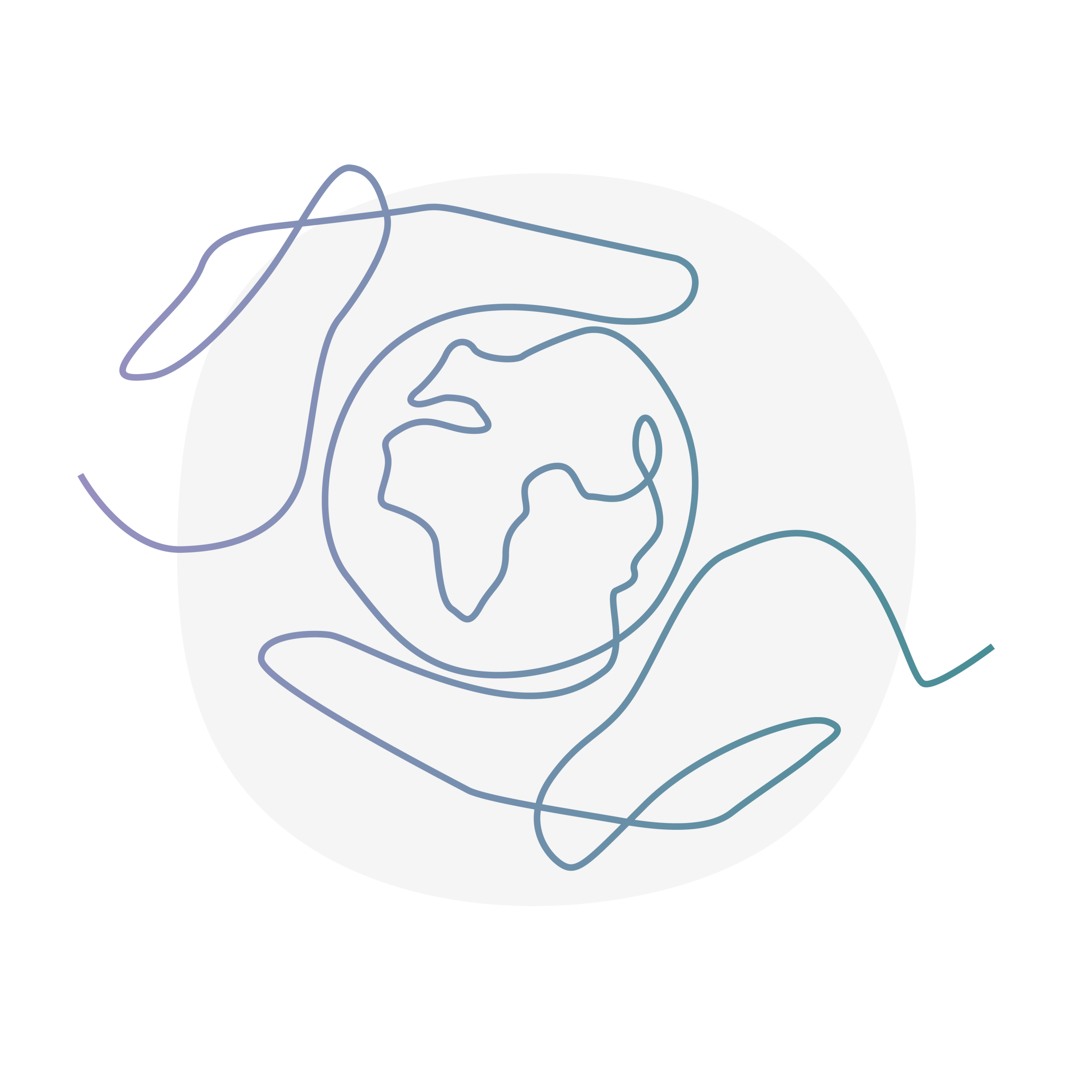 Five hands clasped in a circle